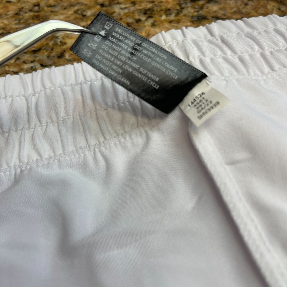Velocity Women White Lined Shorts Drawstring Pull On Athletic Lifestyle New L - Picture 9 of 10
